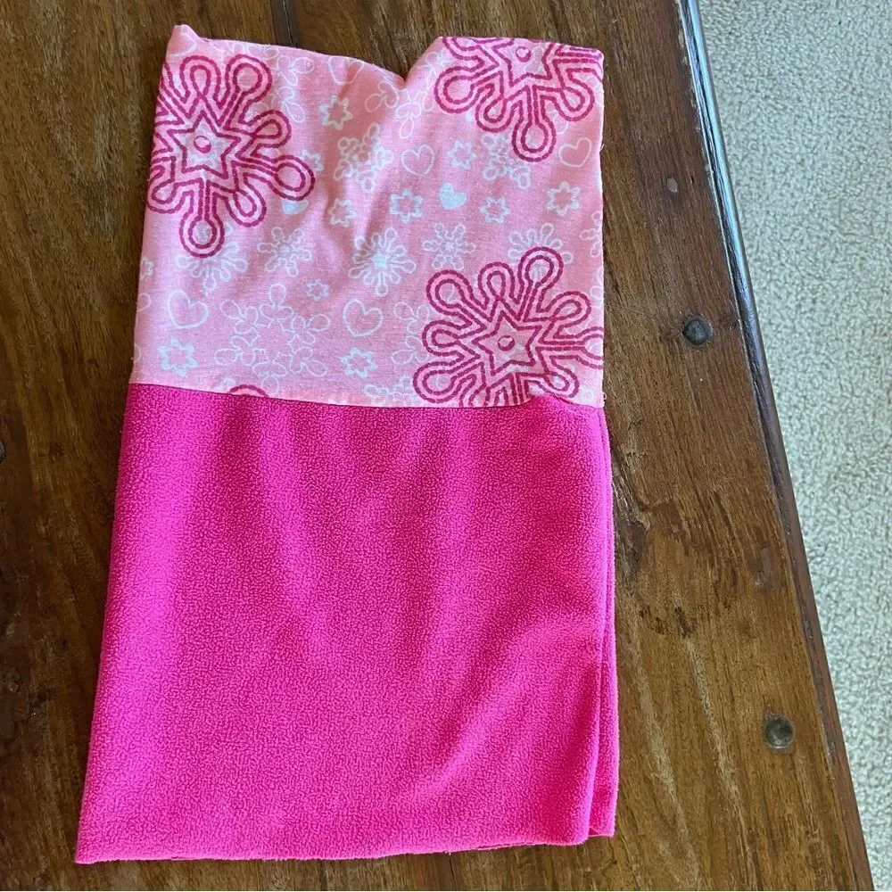 Little Girls Pink Infinity Scarf Snowflakes